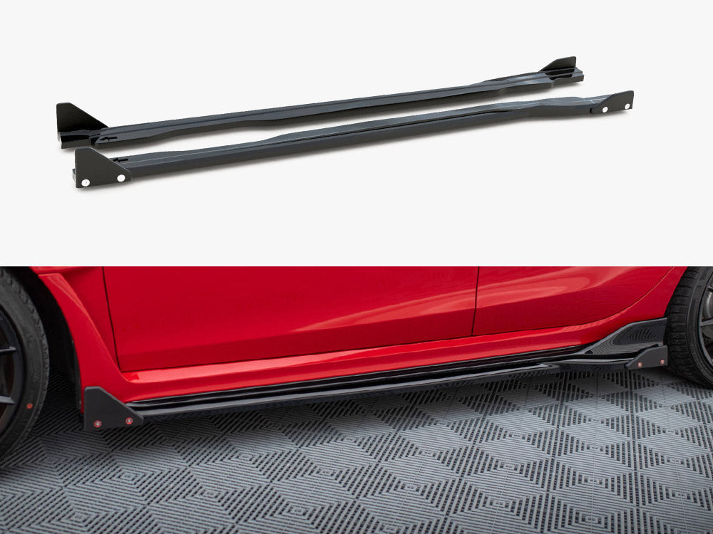 Side Skirts Diffusers V.1 + Flaps compatible with Honda Civic Type-R Mk11