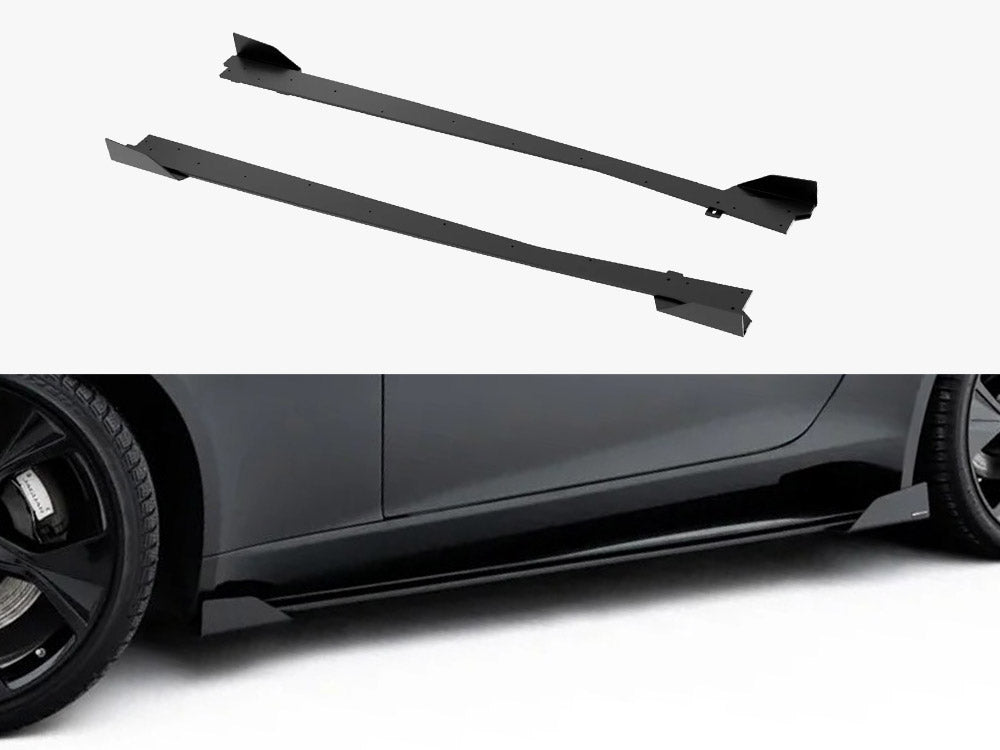 Street PRO Side Skirt Diffusers + Flaps compatible with Jaguar F-Type X152 Facelift 2