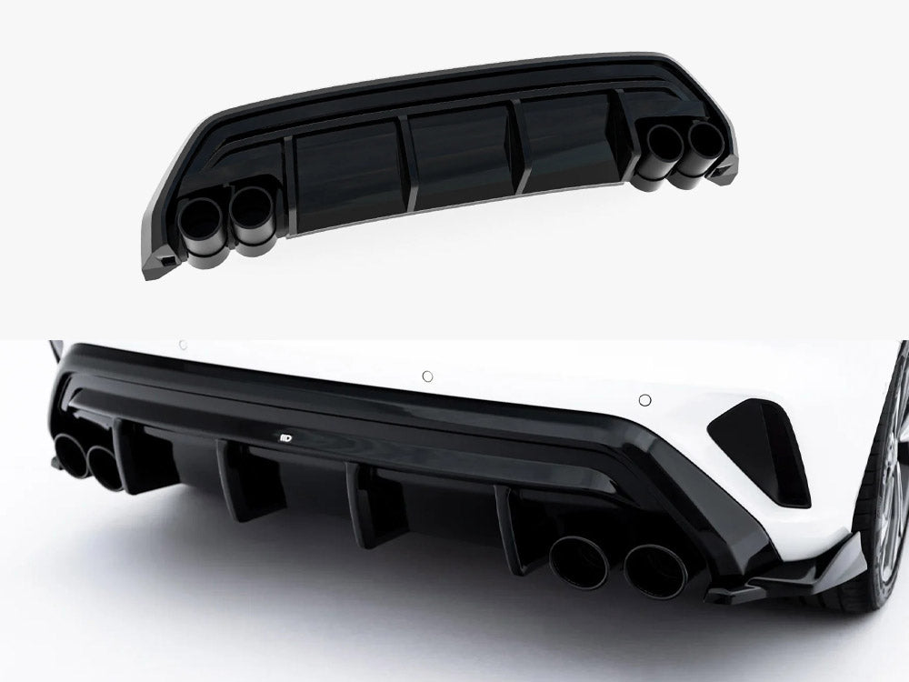 Rear Valance + Exhaust Ends Imitation compatible with Audi A3 S Line Sportback 8Y Facelift