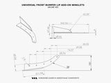 Universal Front Bumper LIP Add-on Winglets