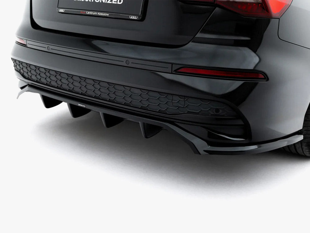 Rear Splitter (Vertical Bars) compatible with Audi A3 Sedan 8Y Facelift
