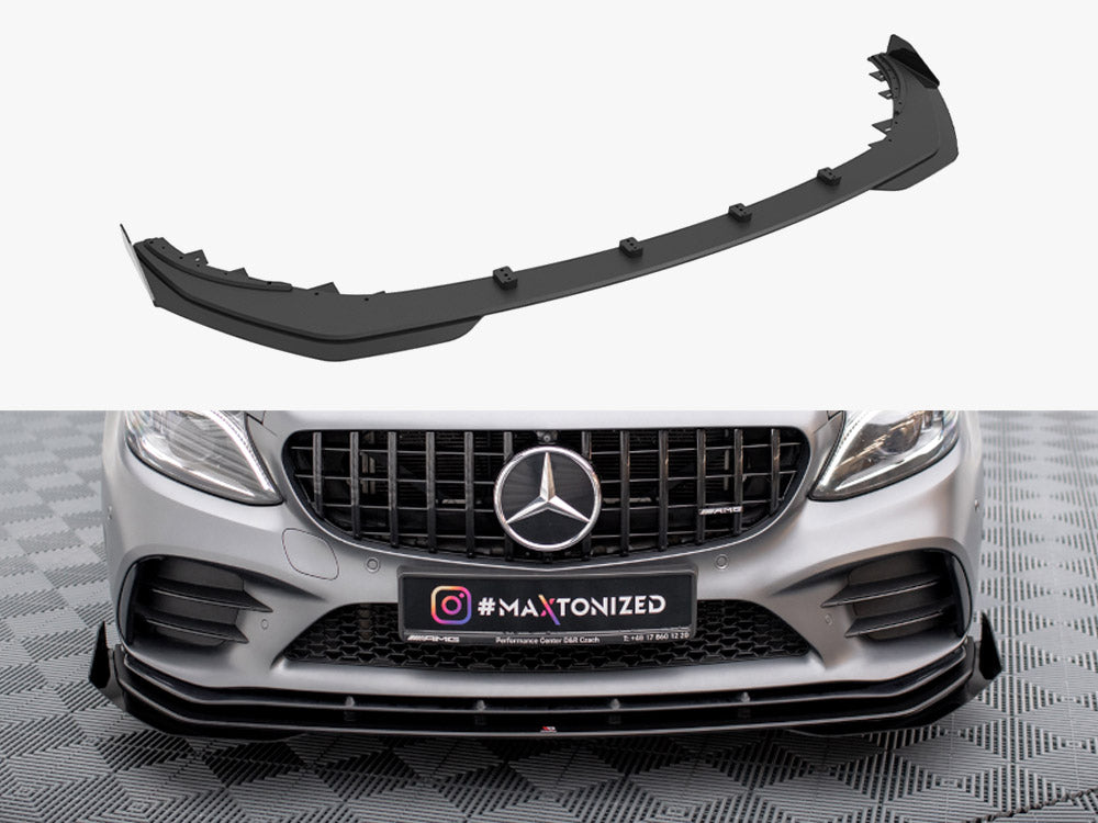 Street PRO Front Splitter + Flaps compatible with Mercedes-AMG C43 Coupe / Cabrio C205 Facelift / A205 Facelift