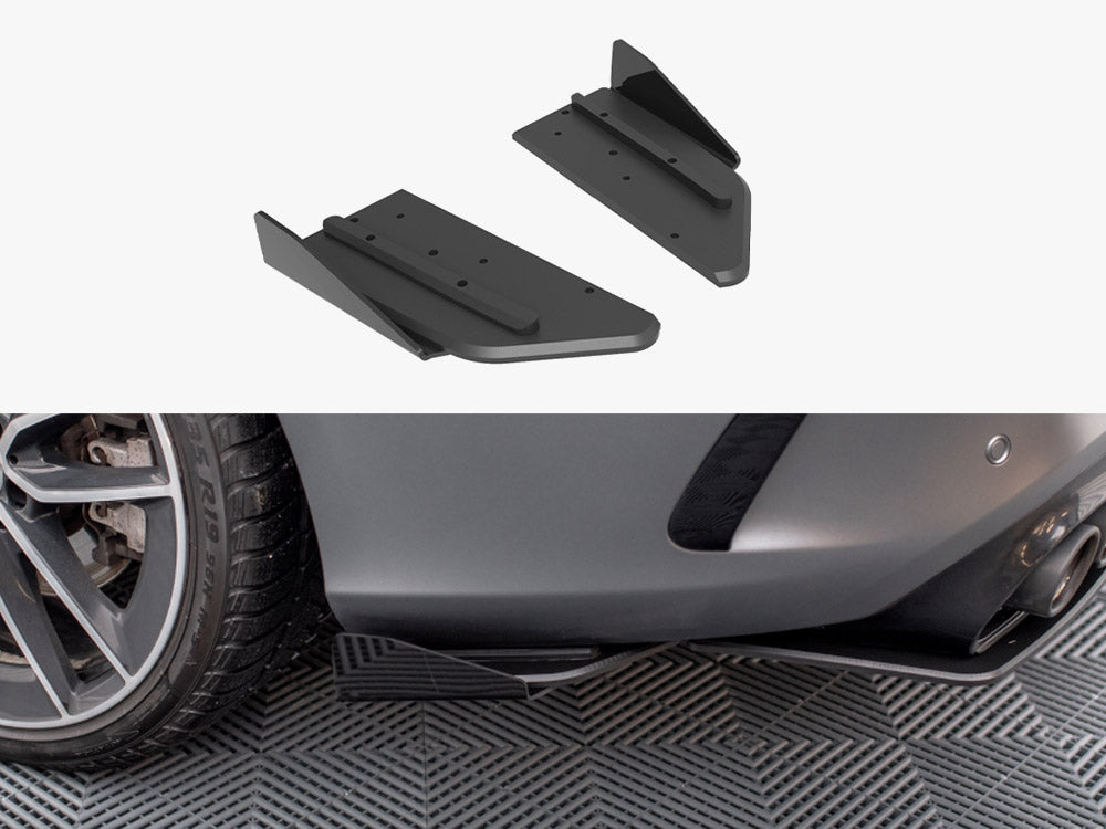 Street Pro Rear Side Splitters + Flaps compatible with Mercedes-AMG C43 Coupe / Cabrio C205 Facelift / A205 Facelift