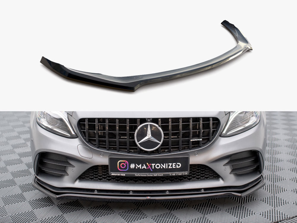 Front Splitter V.1 compatible with Mercedes-AMG C43 Coupe / Sedan / Estate C205 / W205 / S205 Facelift