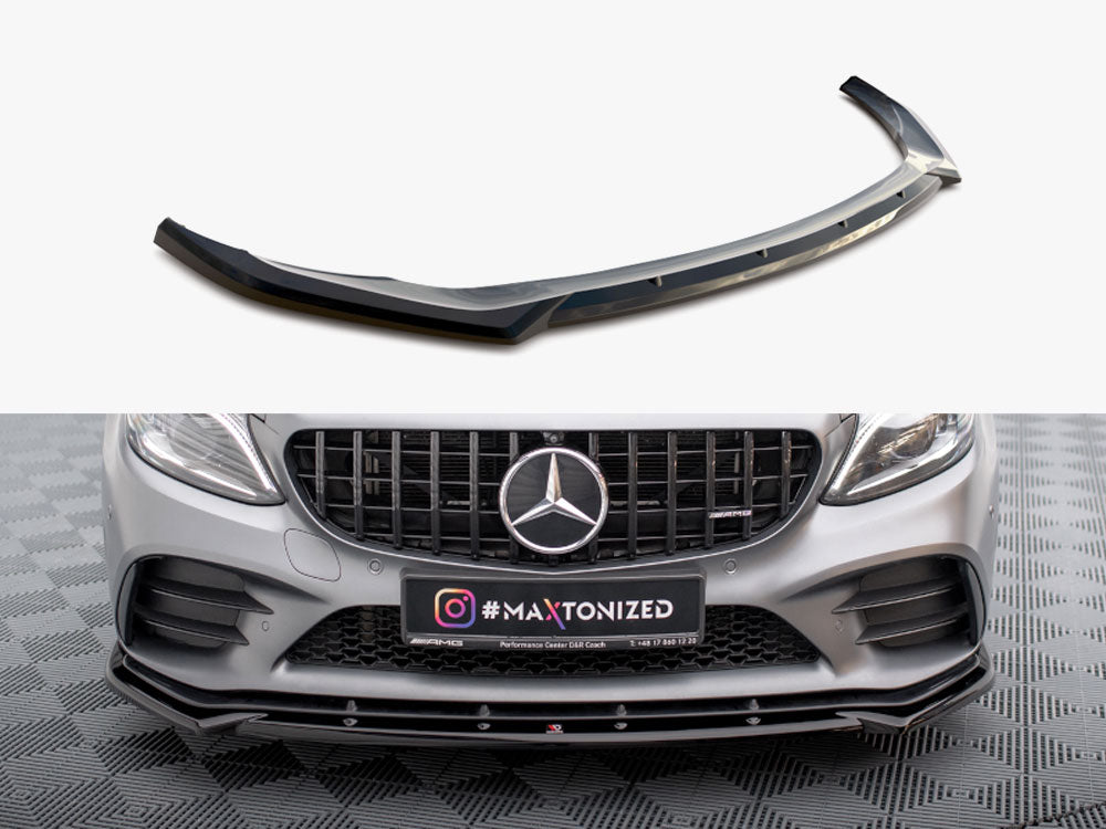 Front Splitter V.2 compatible with Mercedes-AMG C43 Coupe / Sedan / Estate C205 / W205 / S205 Facelift