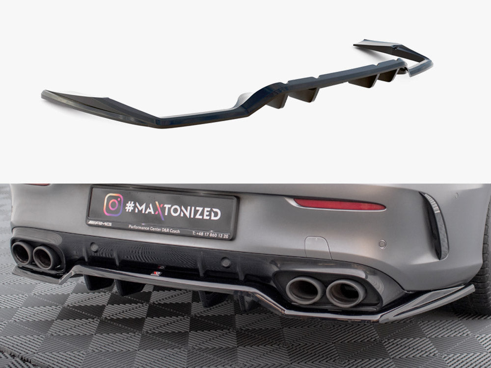 Rear Splitter (Vertical Bars) compatible with Mercedes-AMG C43 Coupe / Cabrio C205 Facelift / A205 Facelift