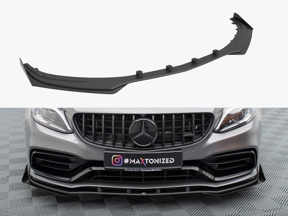 Street PRO Front Splitter + Flaps compatible with Mercedes-AMG C63 Sedan / Estate W205 Facelift