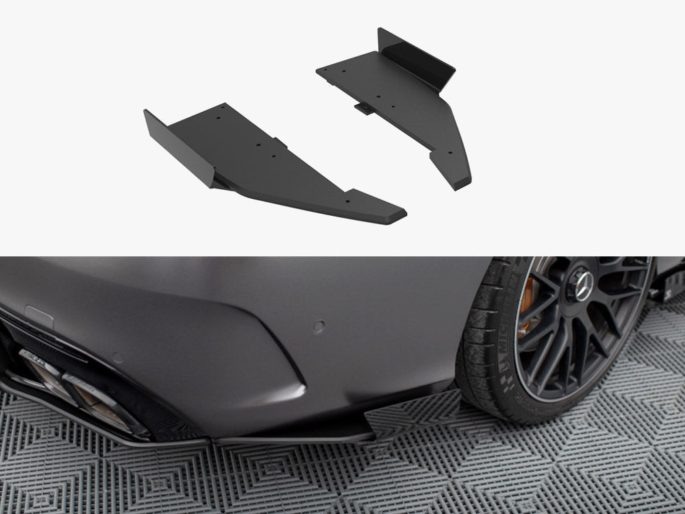 Street Pro Rear Side Splitters + Flaps compatible with Mercedes-AMG C63 Sedan / Estate W205 Facelift