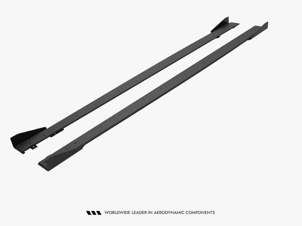 Street PRO Side Skirts Diffusers + Flaps compatible with Mercedes-AMG C63 Sedan / Estate W205 Facelift
