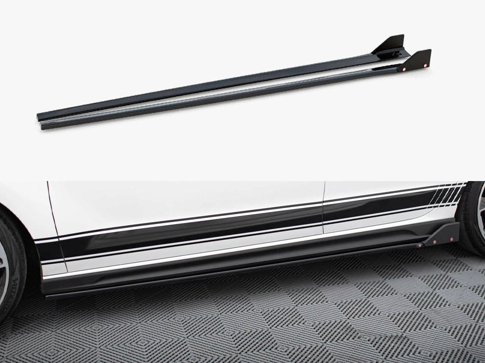 Side Skirt Diffusers V.5 + Flaps compatible with Hyundai i30 N / N Line Hatchback / Fastback Mk3 / Mk3 Facelift