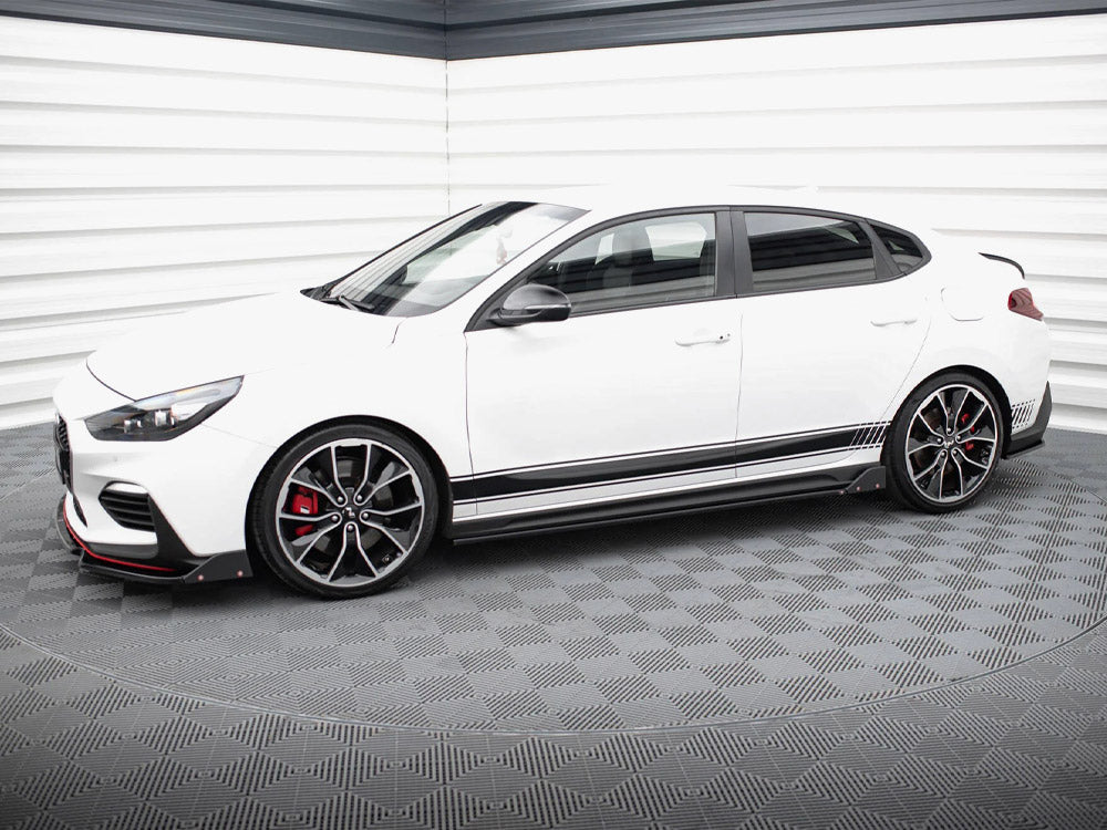 Side Skirt Diffusers V.5 + Flaps compatible with Hyundai i30 N / N Line Hatchback / Fastback Mk3 / Mk3 Facelift