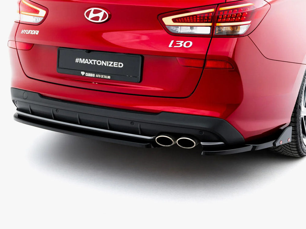 Rear Side Splitters V.2 + Flaps compatible with Hyundai i30 N Line Wagon Mk3 Facelift