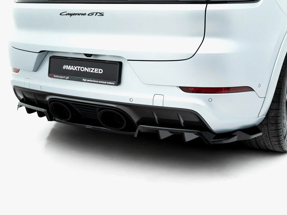 Rear Splitter (With Vertical Bars) compatible with Porsche Cayenne GTS / Turbo Sport Pack / Turbo E-Hybrid GT Pack Coupe Mk3 Facelift