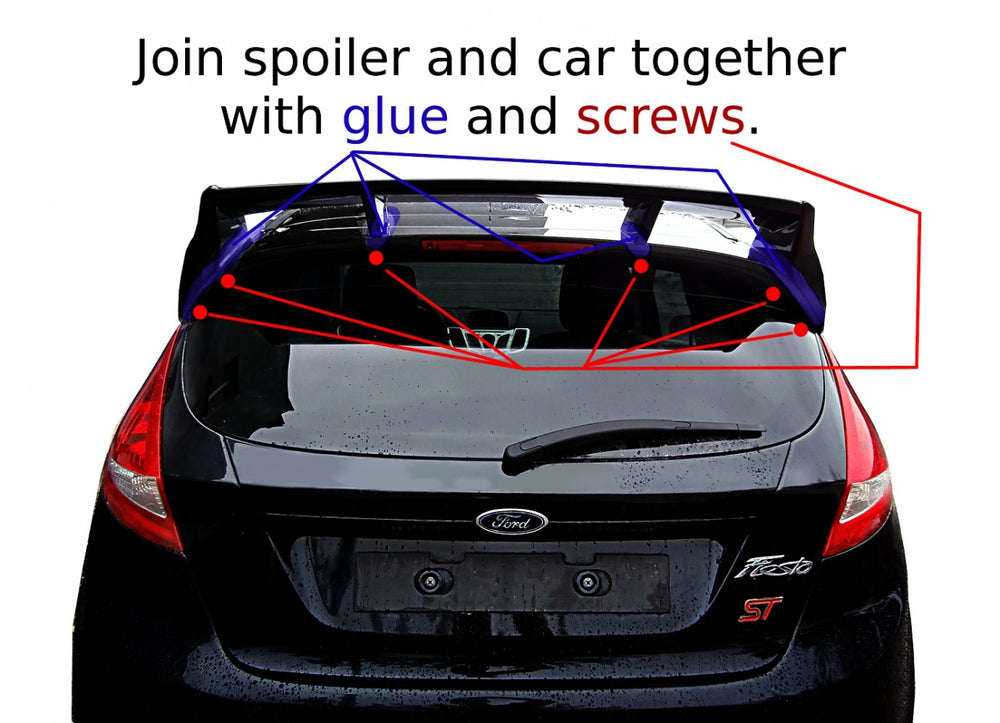 Roof Spoiler compatible with Ford Fiesta Mk7 (Focus RS Look)