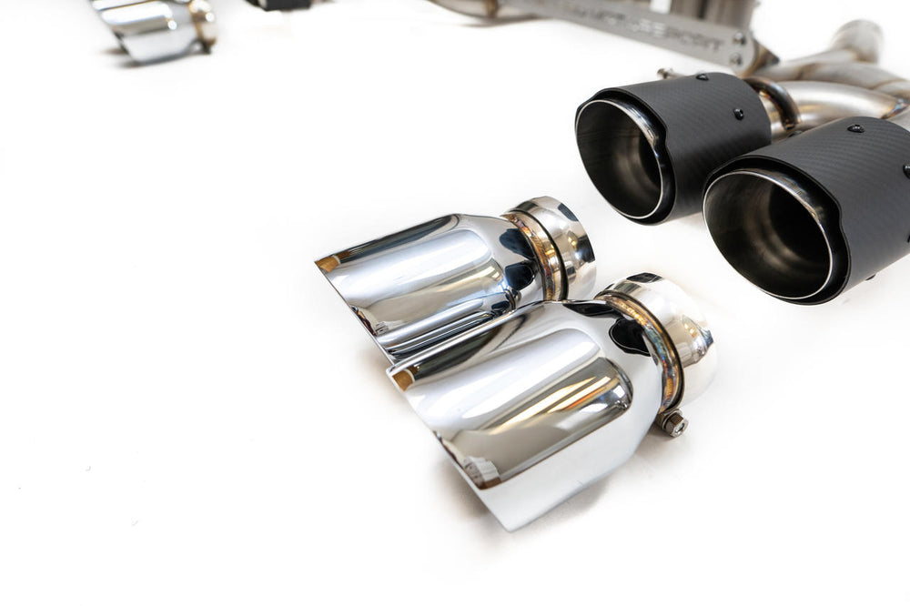 Fabspeed BMW M5 F90 Muffler Bypass Pipes with Quad Style Tips