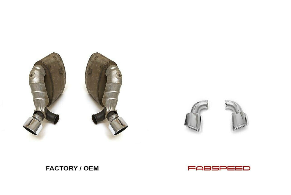 Fabspeed Porsche 993 Twin Turbo Muffler Bypass Pipes with tips (1995-1998)