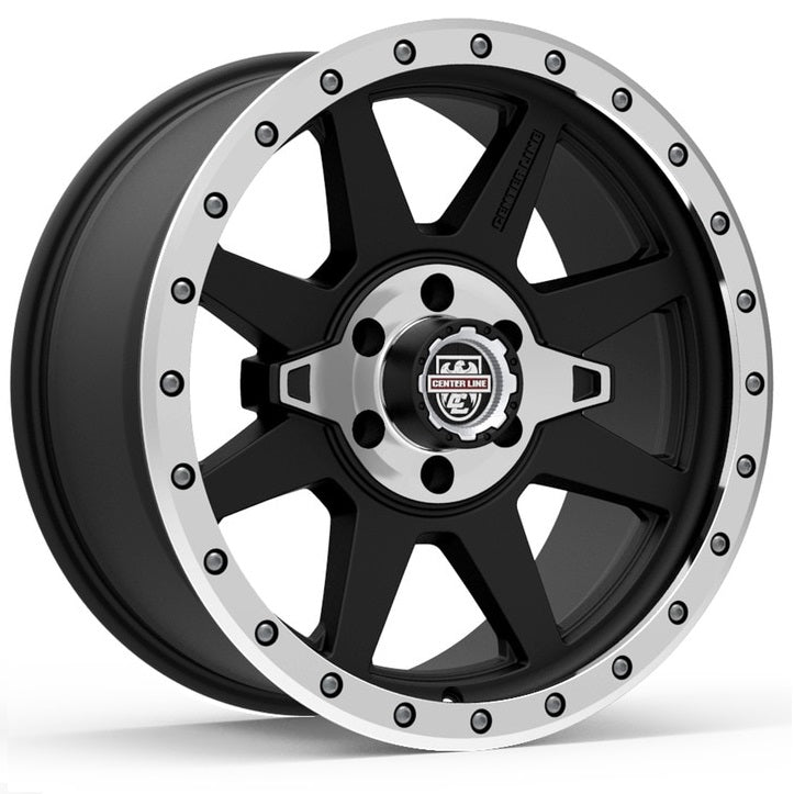 833-Satin Black Machined Centre and Ring